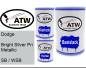 Preview: Dodge, Bright Silver Pri Metallic, SB / WSB: 500ml Lackdose + 500ml Klarlack + 250ml Härter - Set, von ATW Autoteile West.